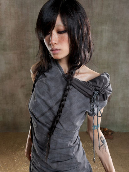 Irregular Pleated Multi-Wear Vest【s0000012658】