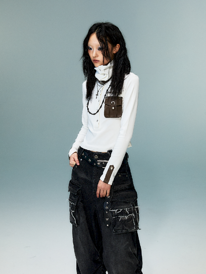 슬림 니트 긴 소매 바닥 셔츠 [S0000011480]