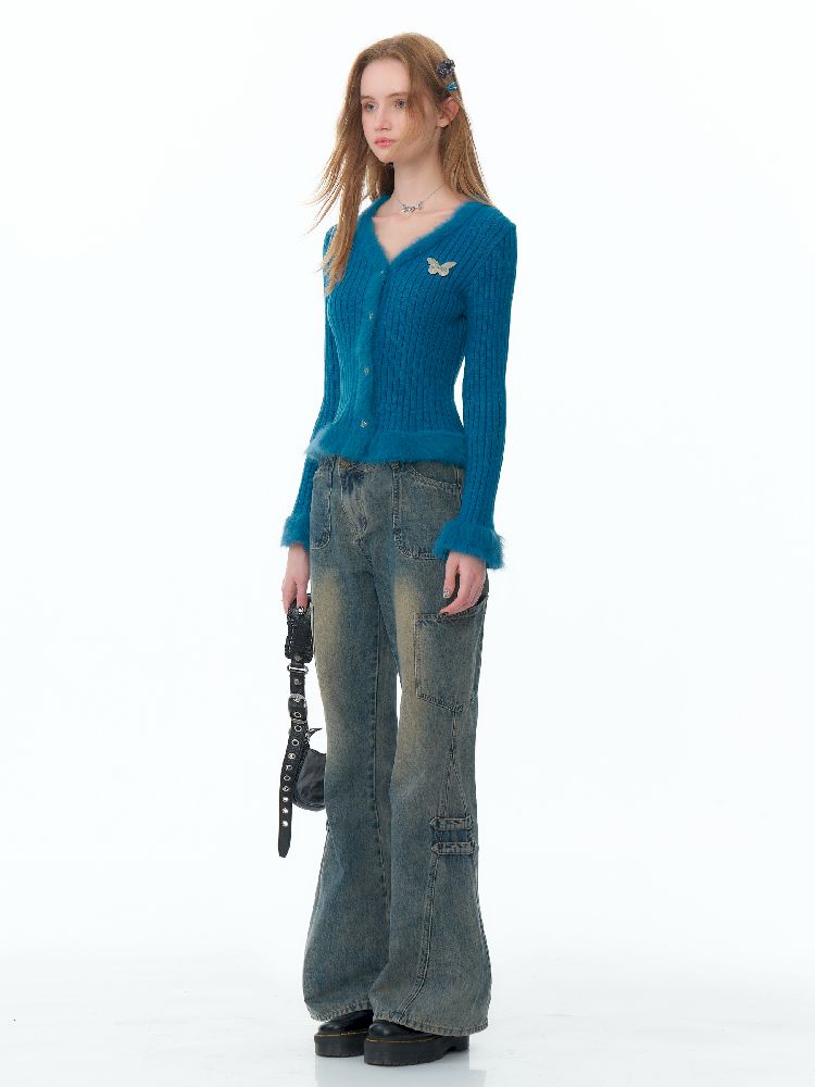 V-neck Knitted Sweater Cardigan【s0000011491】