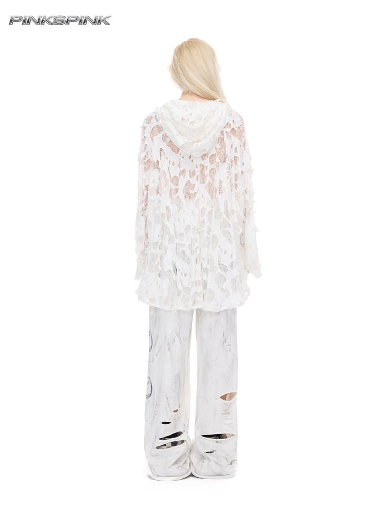 Irregular Hole Rock Punk Loose Pants【s0000012986】