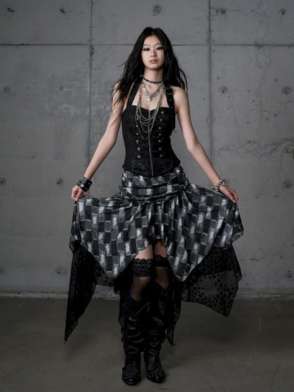 Asymmetrical Halter Neckline Dress【s0000013942】