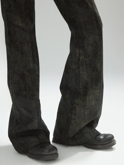 Color Cargo Flared Studded Jeans【s0000015609】