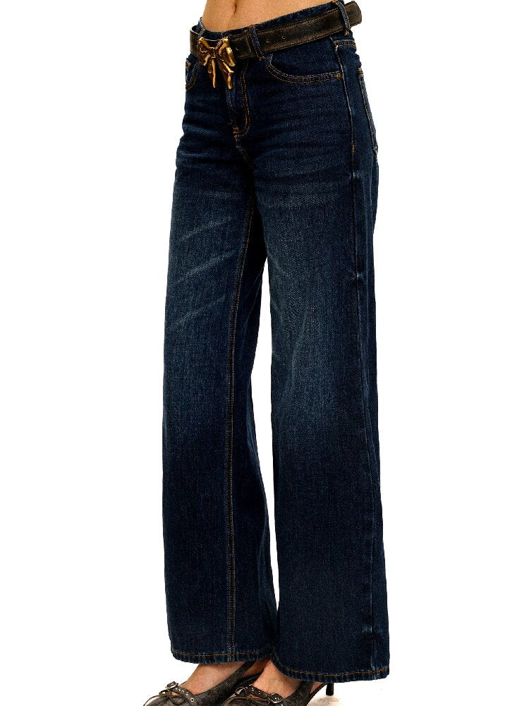 Contrast Linear Straight Jeans【s0000016422】