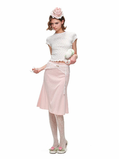 Diamond Lace Slim Short Sleeve T-Shirt【s0000016909】