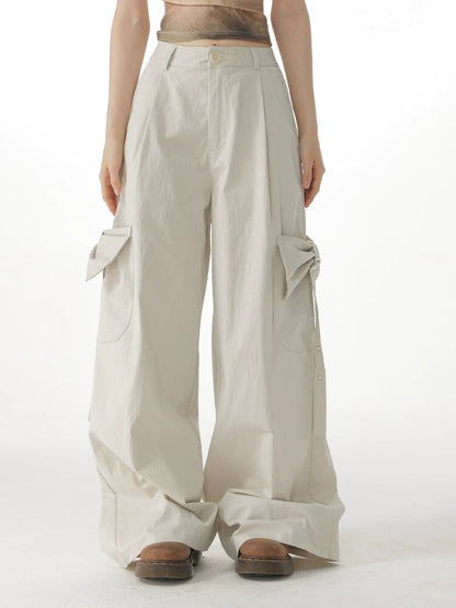 Apricot Bow High Waisted Trousers【s0000017150】