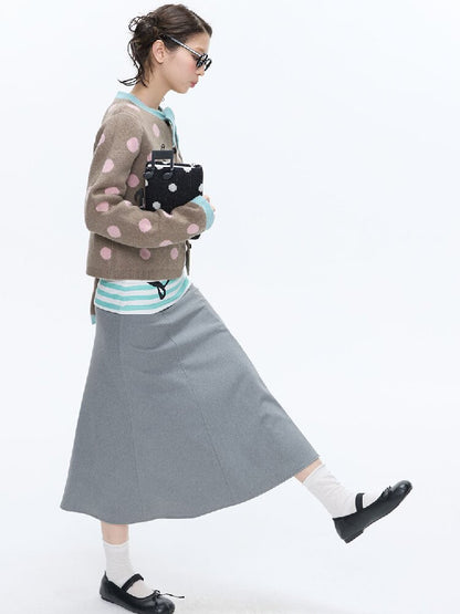 Color Blocking Striped Midi Skirt【s0000016383】