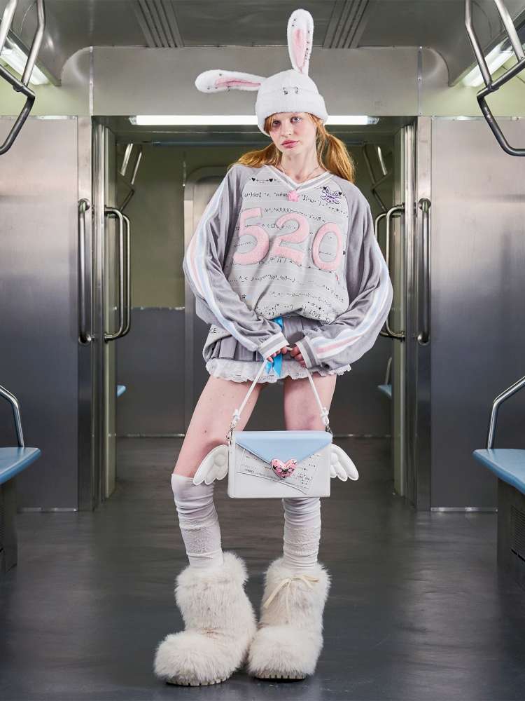 Embroidered Raglan Sleeve Sweatshirt【s0000014638】