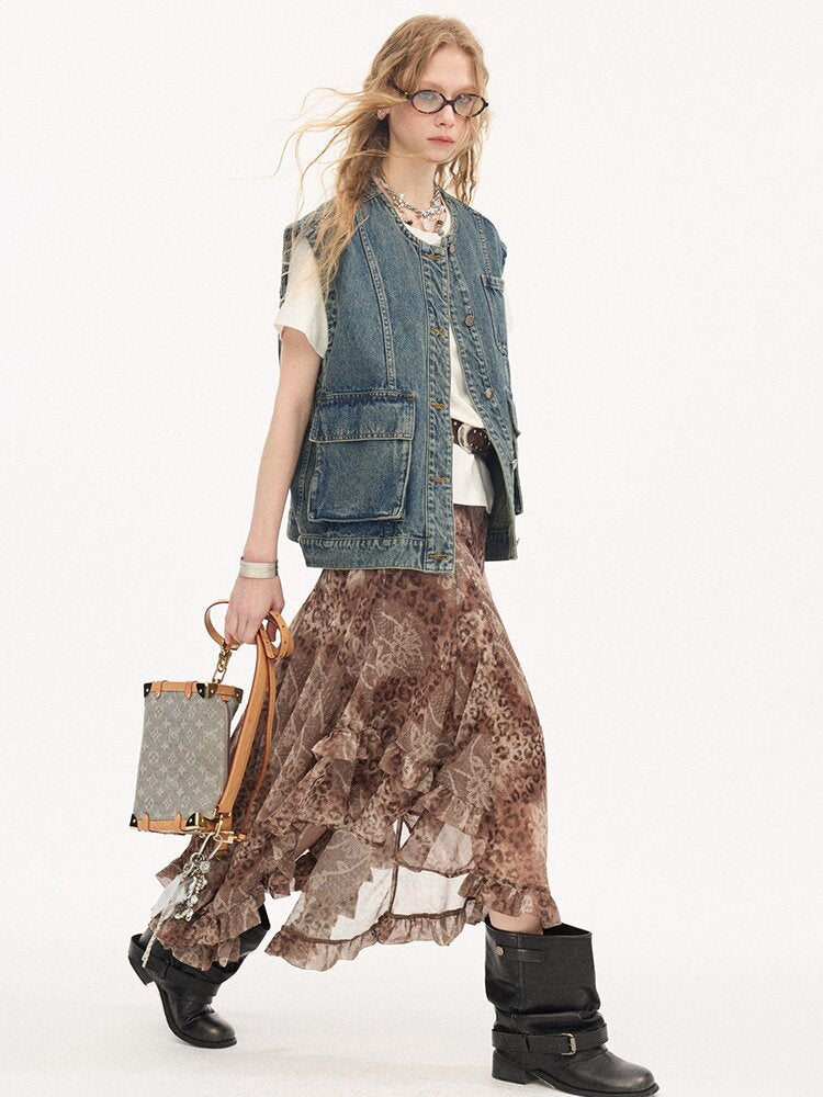 Loose Large Pocket Denim Vest【s0000015898】