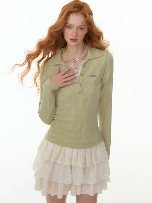 Faux Two Long Sleeve T-Shirt Base【s0000014357】