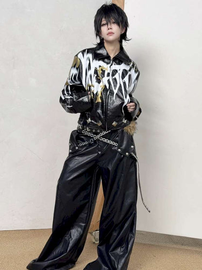 Wide-Cut Graffiti Jacket【s0000014534】