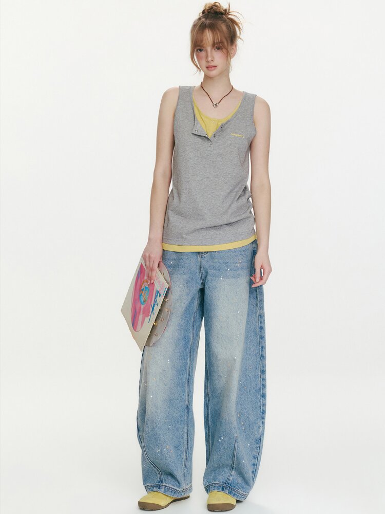 Summer Taste Two Tone Vest Top【s0000015680】