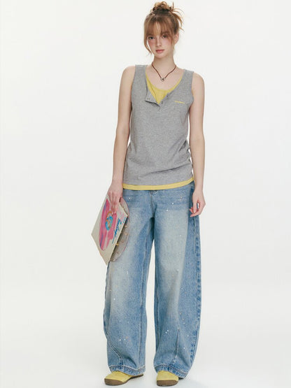 Summer Taste Two Tone Vest Top【s0000015680】