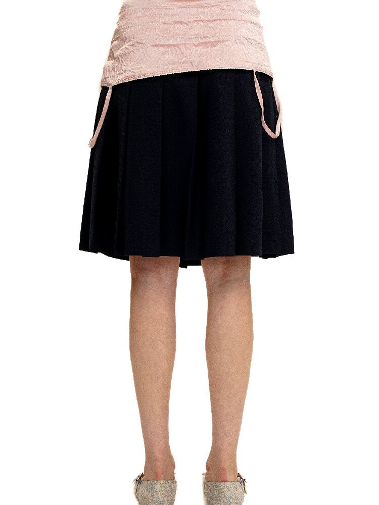 Satin Faux Two-Piece Pleated Skirt【s0000017407】