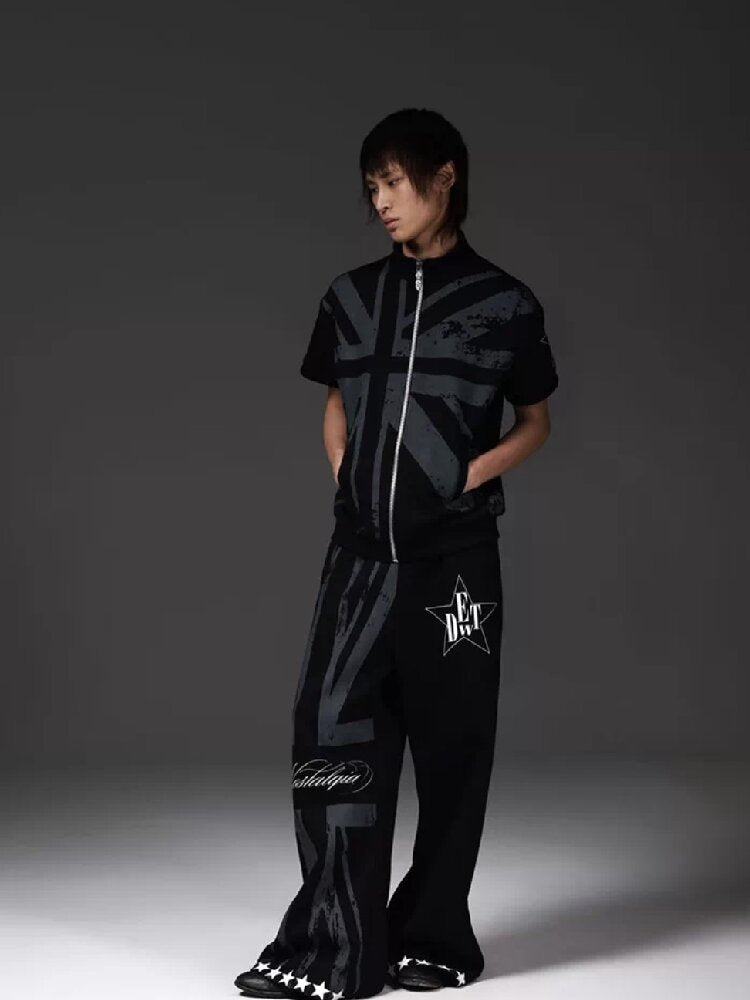 Flag Sub-Print Boxing Sweatpants【s0000018274】