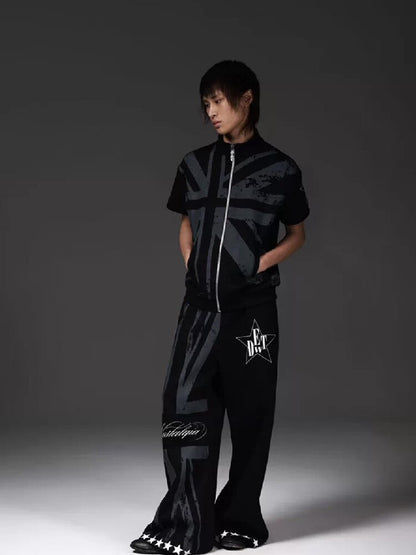 Flag Sub-Print Boxing Sweatpants【s0000018274】
