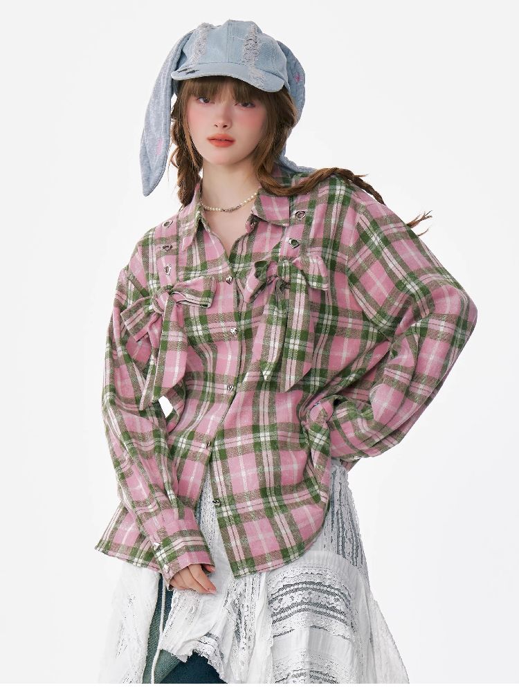 Loose Plaid Shirt Jacket【s0000012218】