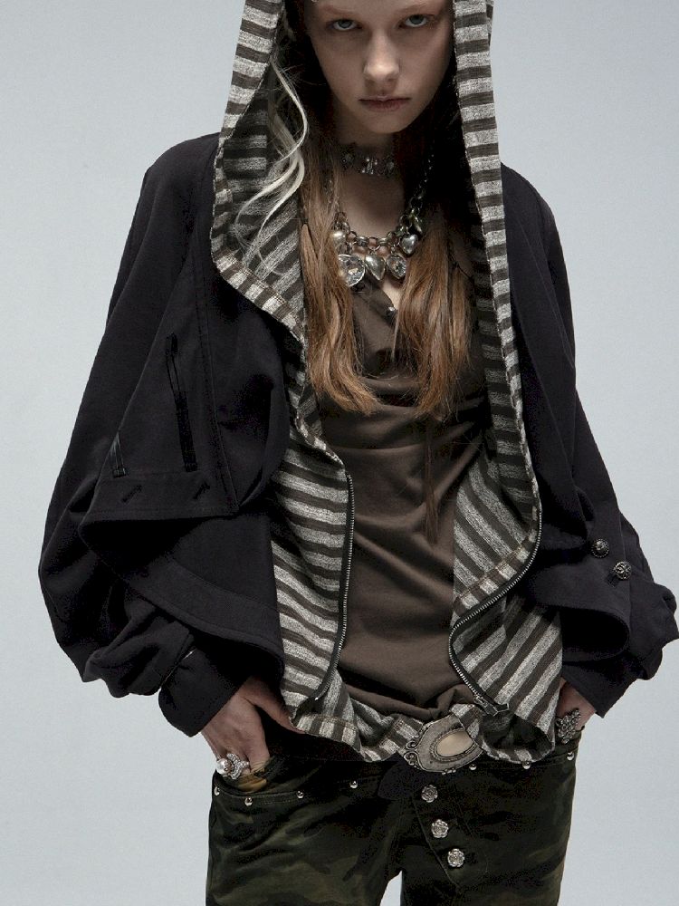 Hooded Zipper Versatile Tank T-shirt【s0000011838】