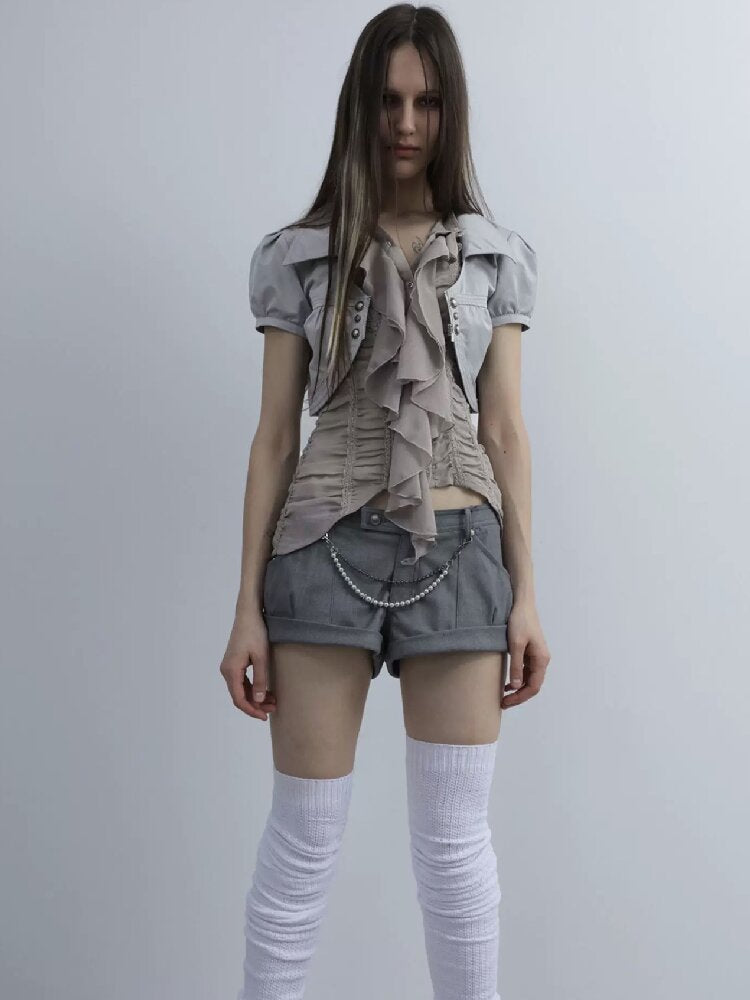 Vintage Worsted Fleece Mini Shorts【s0000016563】