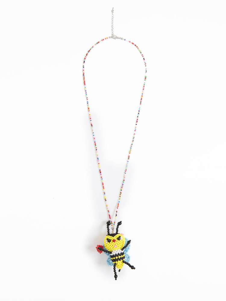Handmade Beaded Bee Necklace Pendant【s0000015029】