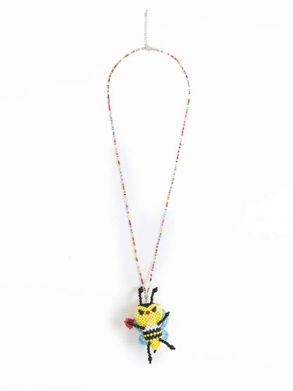 Handmade Beaded Bee Necklace Pendant【s0000015029】