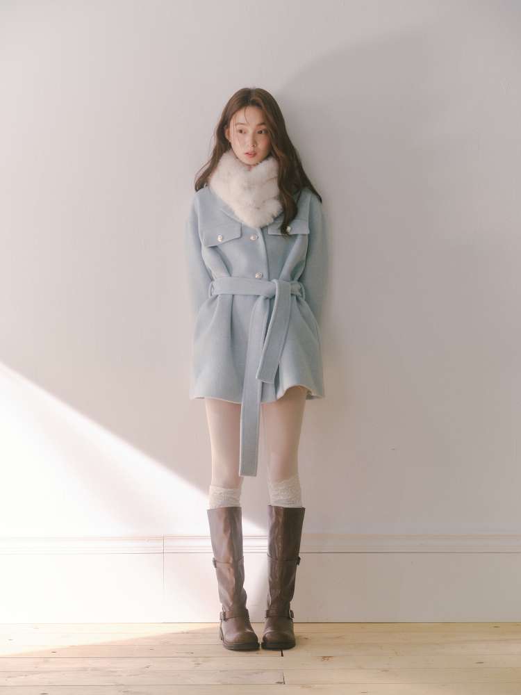 Mid-Length Wool Blend Jacket【s0000014608】