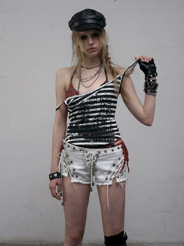 Printed Striped Camisole Tank Top【s0000012616】