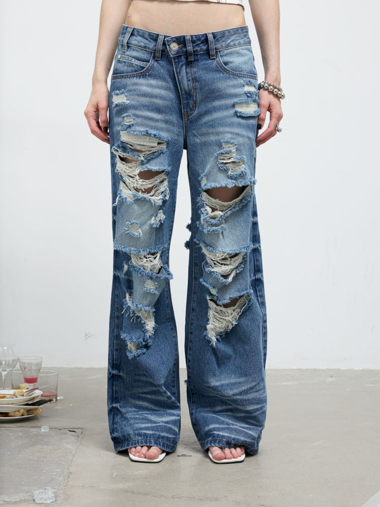 Straight Leg Wide Jeans【s0000012412】