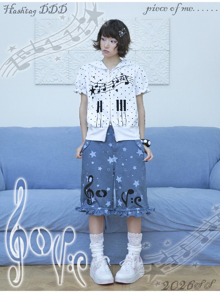 Embroidery Star Wide Leg Pants【s0000017129】