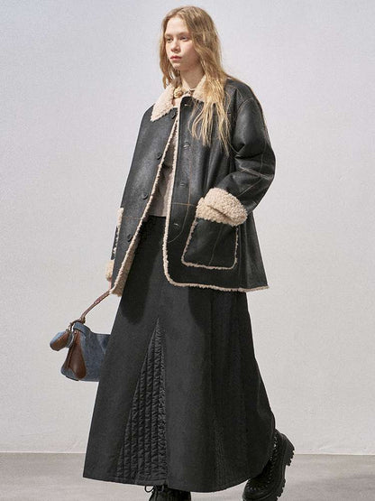 Cotton Paneled Quilted Maxi Skirt【s0000015213】