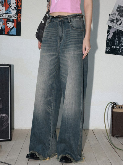Retro Cat Whiskers Washed Jeans【s0000015463】