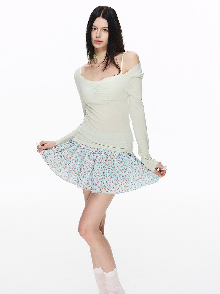 Floral Print High Waist A-line Skirt【s0000015861】