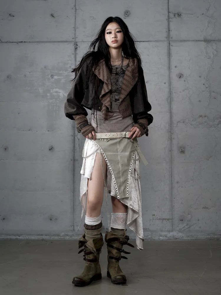 Knit Suede Short Hooded Jacket【s0000014120】