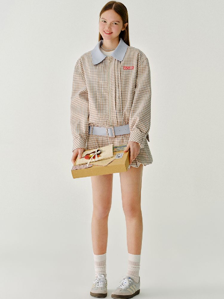 A-Line Shorts Peplum Plaid Pants【s0000011968】