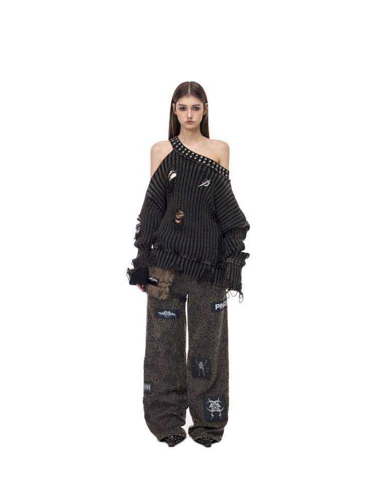 Rivet Destruction Rock Knit Sweater【s0000015119】
