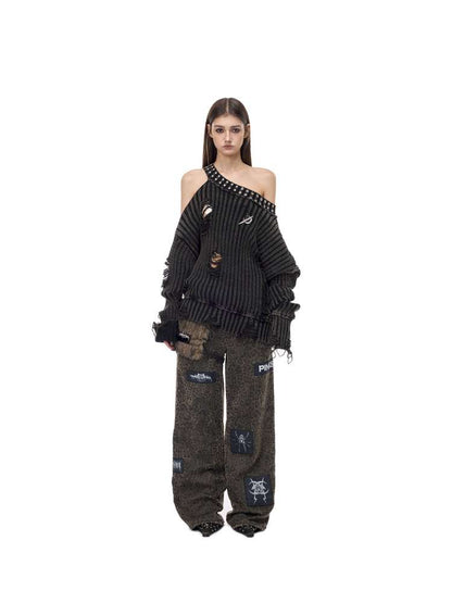 Rivet Destruction Rock Knit Sweater【s0000015119】