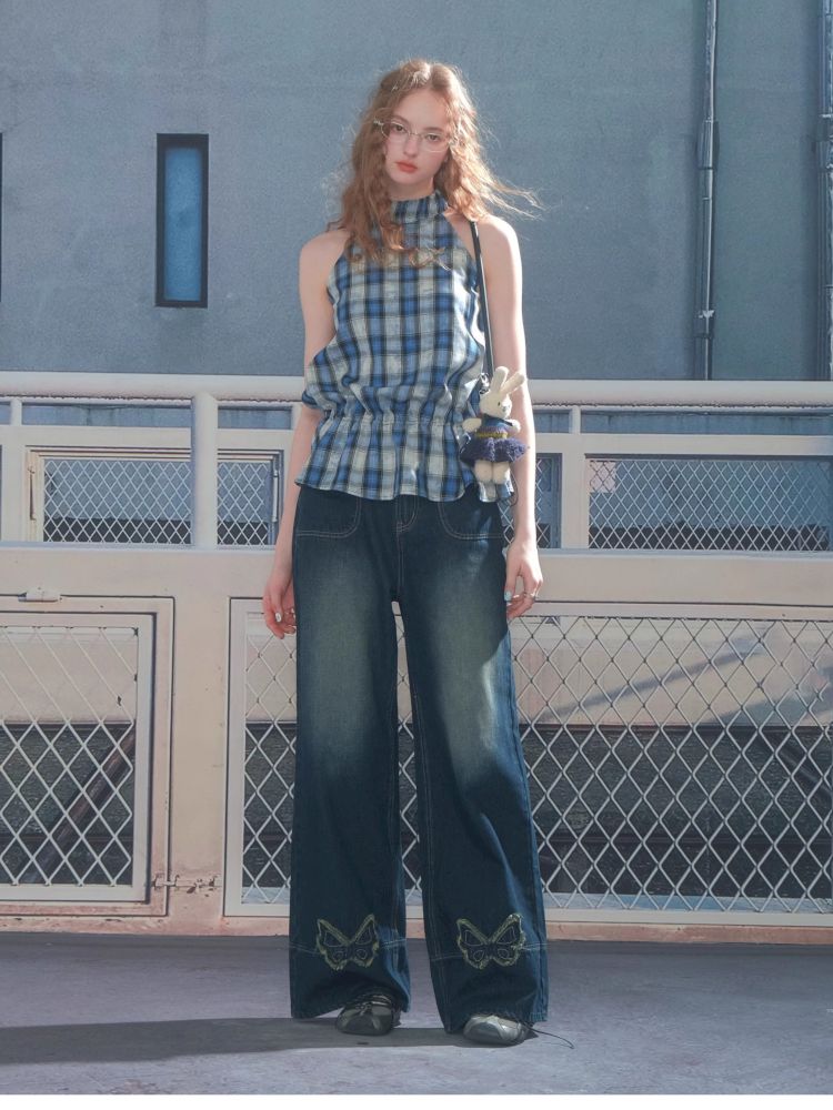 Drawstring Waisted Hanging Neck Vest【s0000013377】