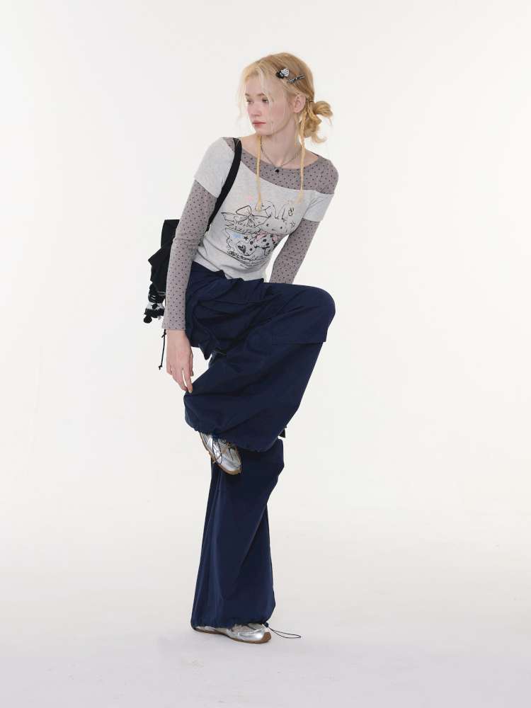 Dark Blue Functional Cargo Pants【s0000015424】