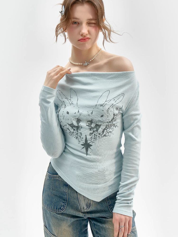 Swing Neck Long Sleeve T-Shirt【s0000011520】