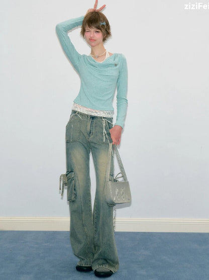 Gentle Swing Collar Knit Sweater Top【s0000017884】