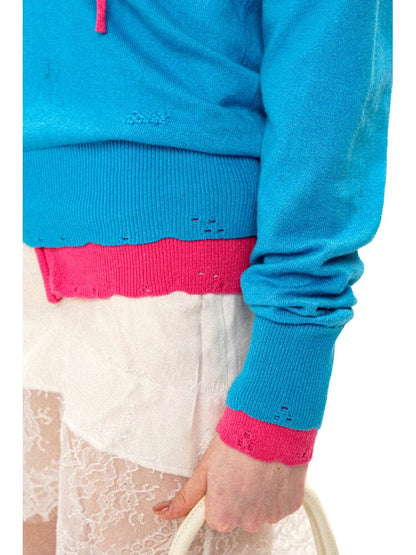 Handmade Patch Leaky Needle Sweater【s0000016119】