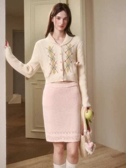 Knit Cardigan Skirt Set【s0000014332】