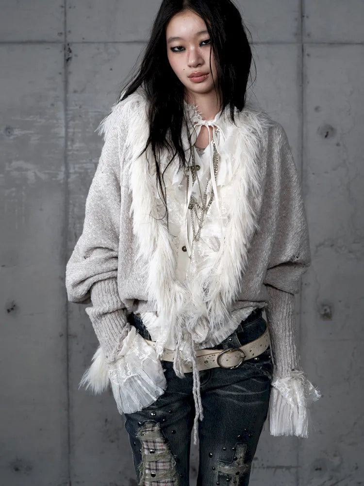 Lazy Knit Batwing Hooded Sweater Jacket【s0000014112】