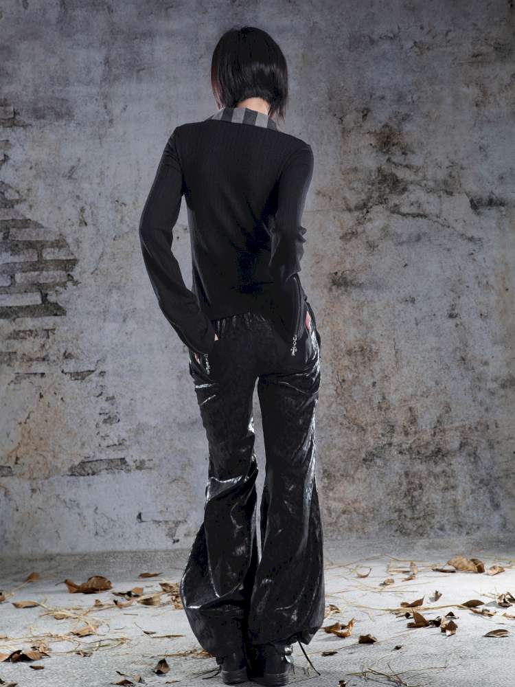 V-Neck Pullover Long-Sleeve Knit Top【s0000014492】