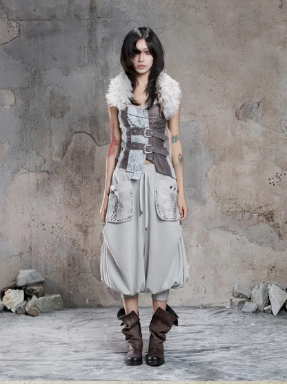 Cropped Wide-Leg Pocket Skirt【s0000014137】