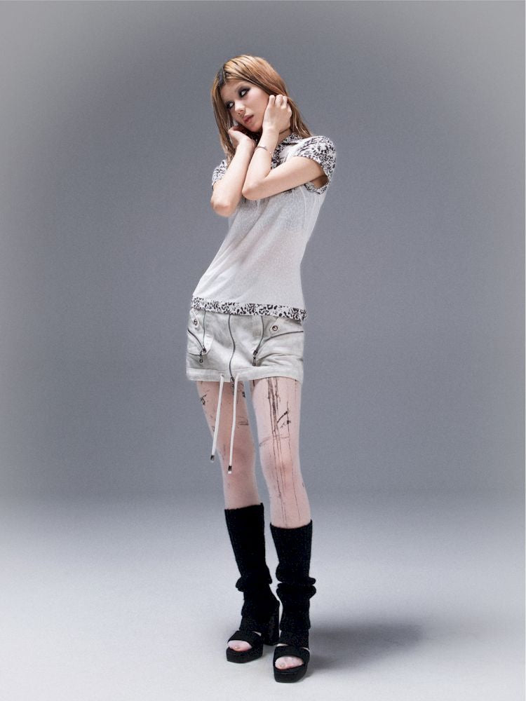 POLO NECK COLLISION COLOR SLEEVE TOP [S0000008468]