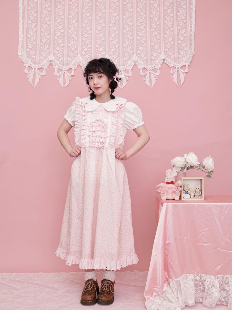 Doll collar puff sleeve lace shirt【s0000012852】