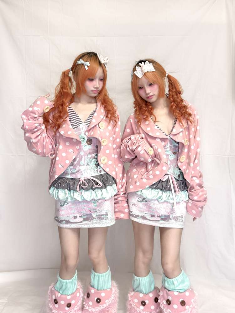 Wooden Button Polka Dot Jacket【s0000015201】