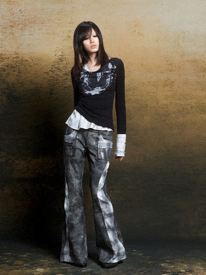 Colorblocking Plaid Splicing Micro Pants【s0000011813】