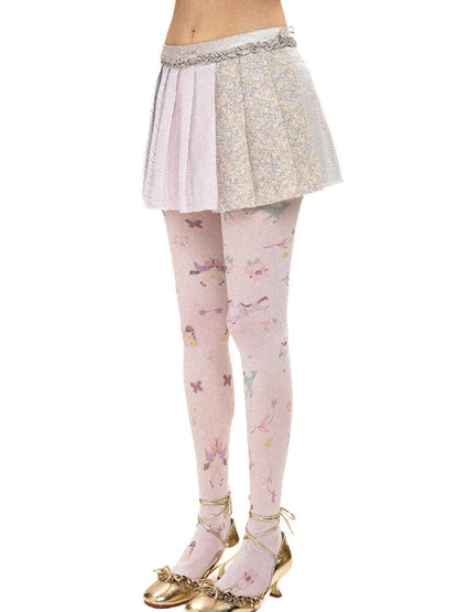 Floral Plaid Fungus Pleated Skirt【s0000016441】
