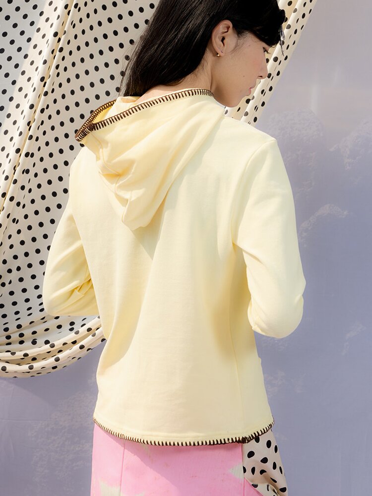 Printed Hood Girl Long Sleeve T【s0000015848】